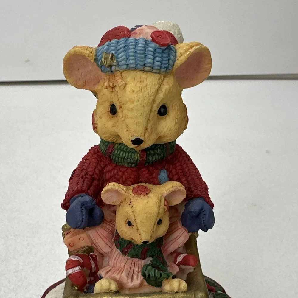 Vintage Holiday Time Christmas Collectible Stocking Holder Lot Mouse Sled Candy
